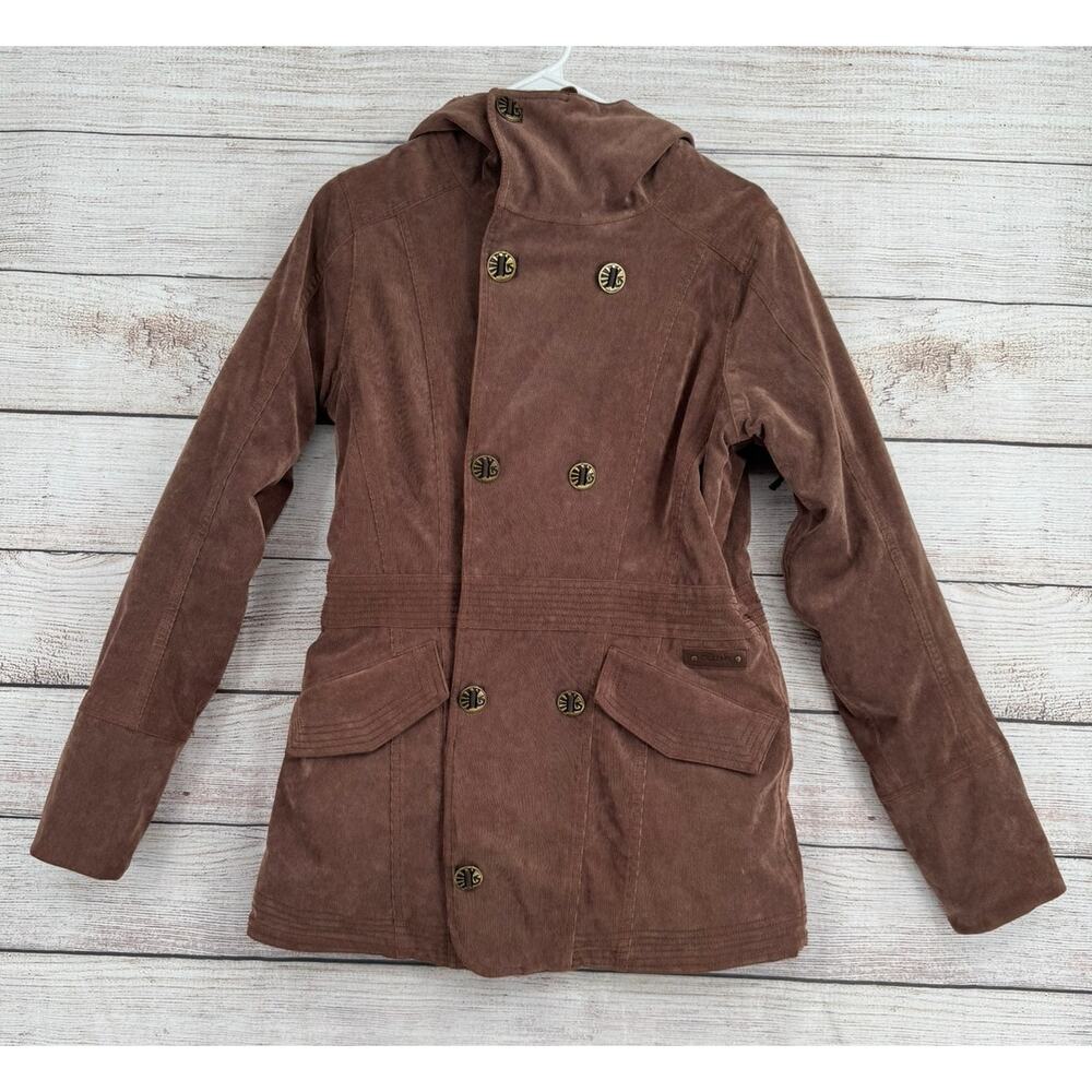 Burton‎ Dryride Corduroy Double Breasted Snowboard Ski Jacket Womens Small Brown
